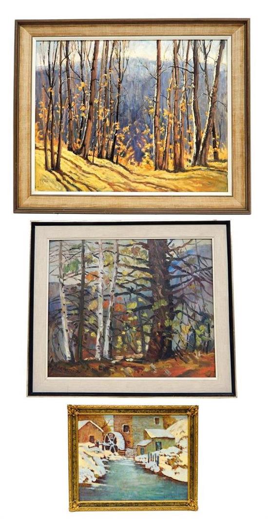 Appraisal: Three th C fall and winter landscapes first by Albert