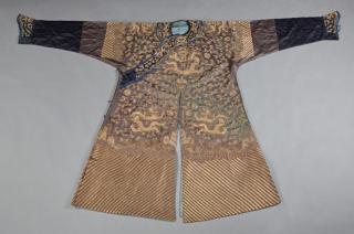 Appraisal: Chinese Embroidered Black Silk Robe early th c Chinese Embroidered