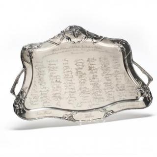 Appraisal: A Jugendstil Silver Tray Commemorating the Austrian Southern Railway with