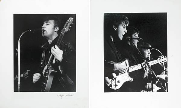 Appraisal: A Beatles set of black and white photographs signed by