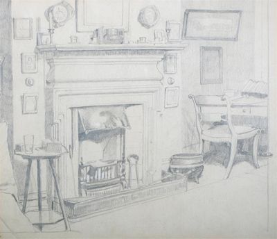 Appraisal: Malcolm Drummond - The Fireplace Pencil x cm x in