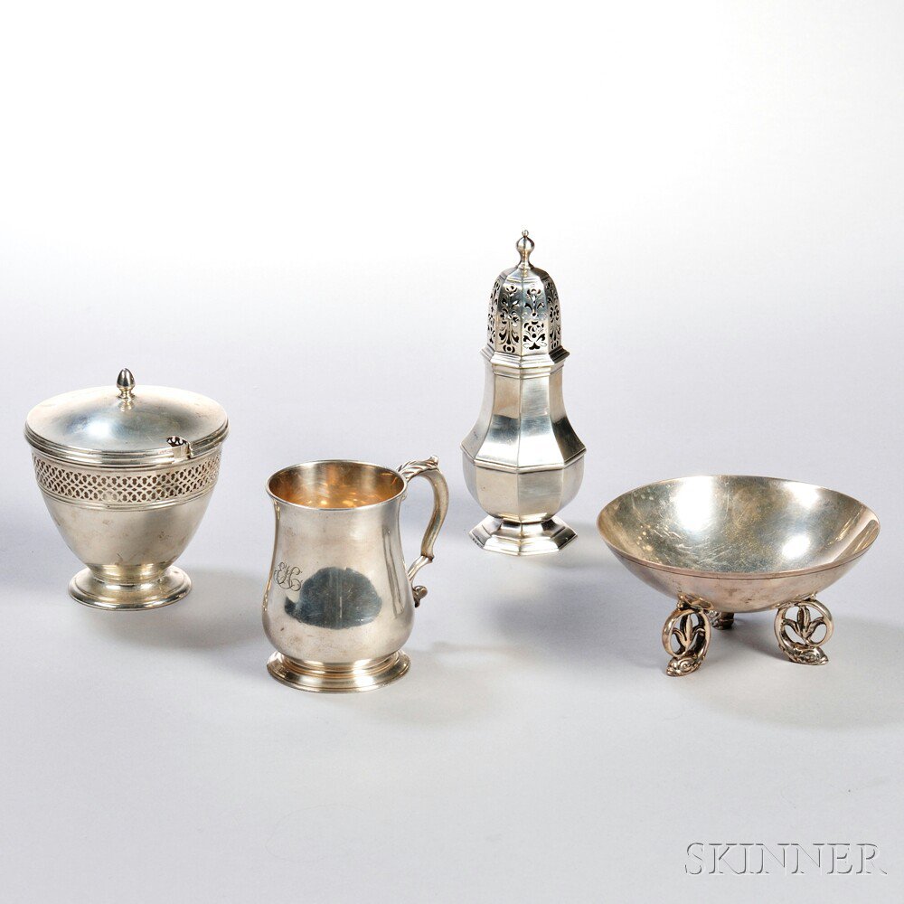 Appraisal: Four Pieces of Tiffany Co Sterling Silver Tableware New York