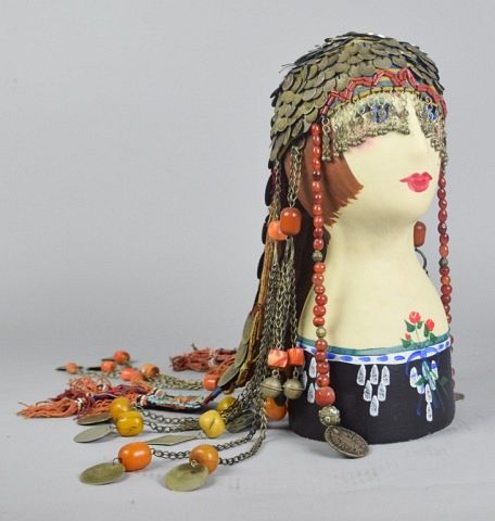 Appraisal: Ottoman Coin Wedding Headdress Bride's wedding headdress or money hat