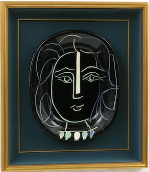 Appraisal: Pablo Picasso Spanish - Visage de Femme Glazed ceramic platter