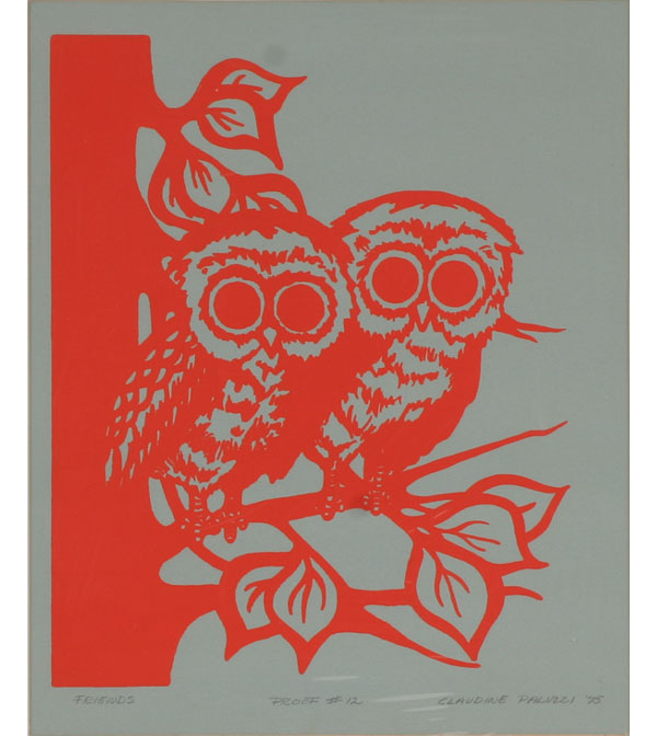 Appraisal: Claudine Paluzzi American b Friends two owls share a branch