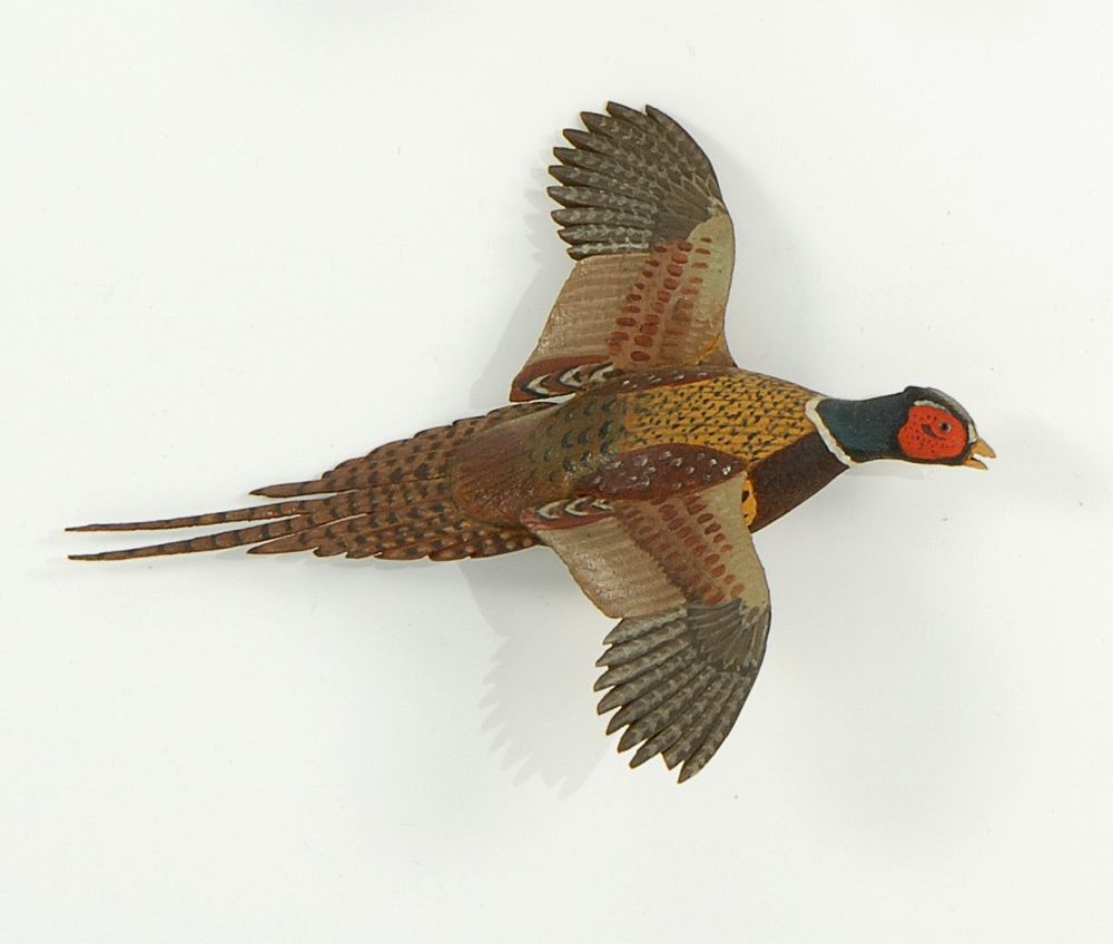 Appraisal: MINIATURE COCK PHEASANT In flying form By A J Dando