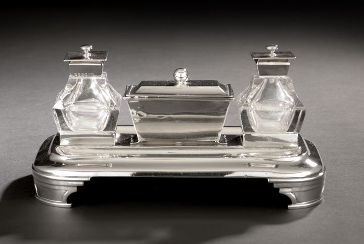 Appraisal: Early Victorian Sterling Silver Inkstand hallmarked London - by Edward