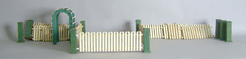 Appraisal: Painted Christmas fence together with a towel rack