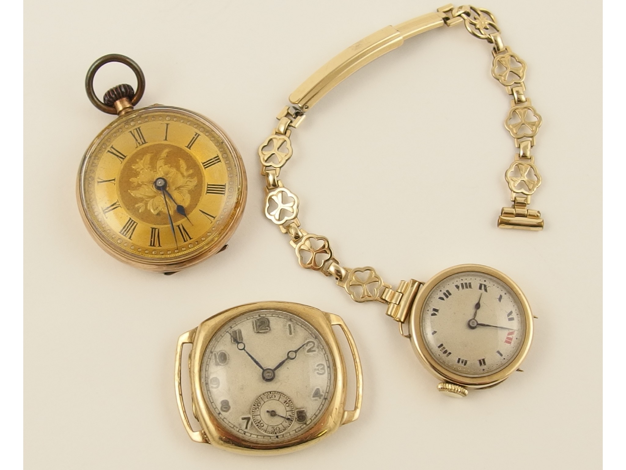 Appraisal: A small ct pocket watch together with two ct cased