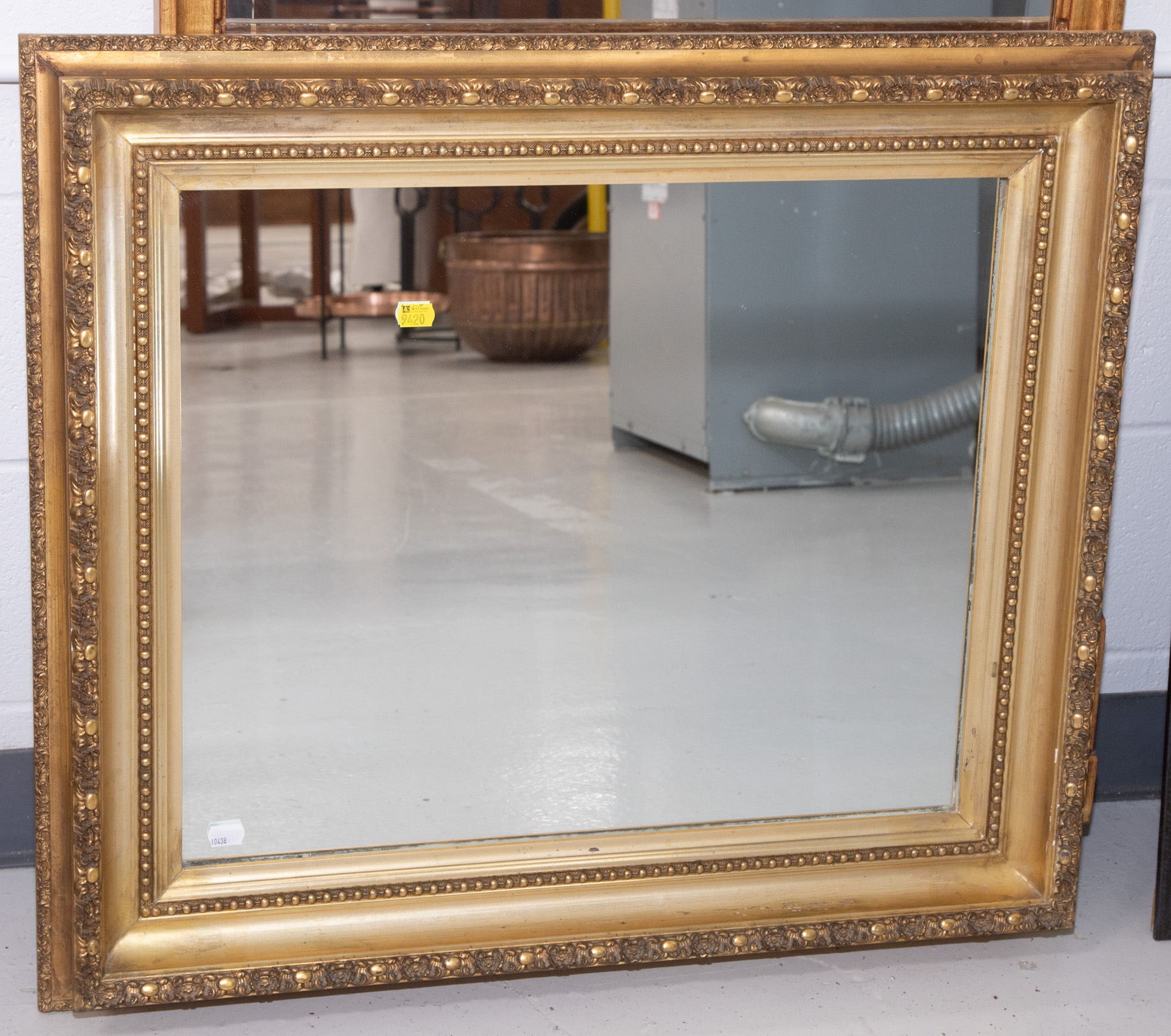 Appraisal: ANTIQUE GILT FRAMED MIRROR Approximately in H in W