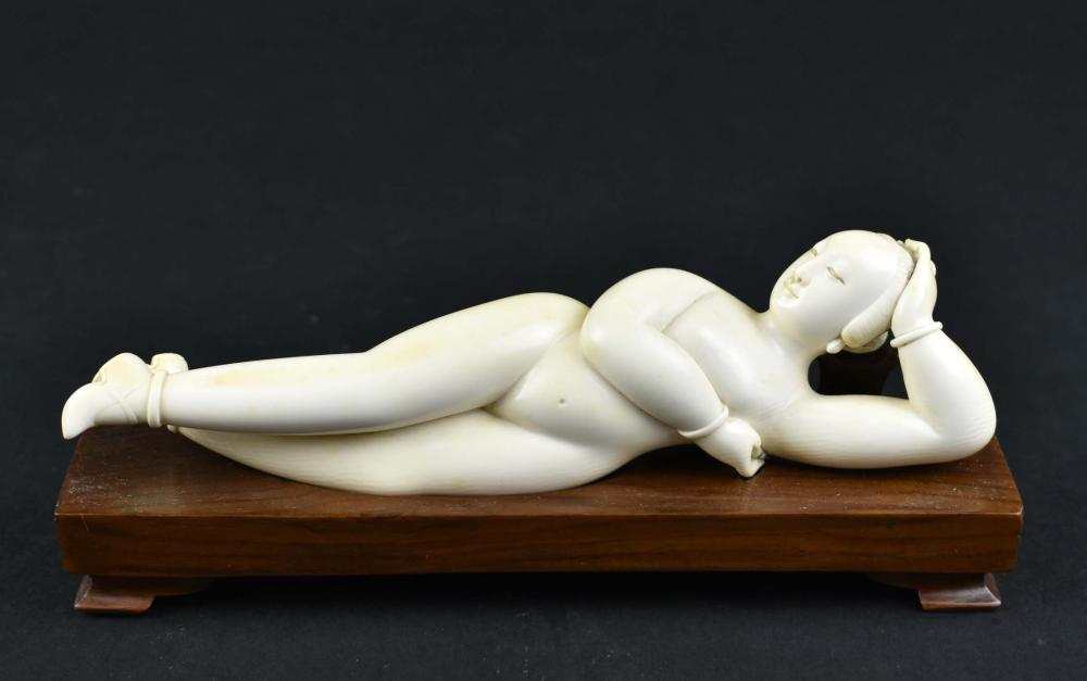 Appraisal: CHINESE CARVED DOCTOR S LADYCirca The female nude wearing only