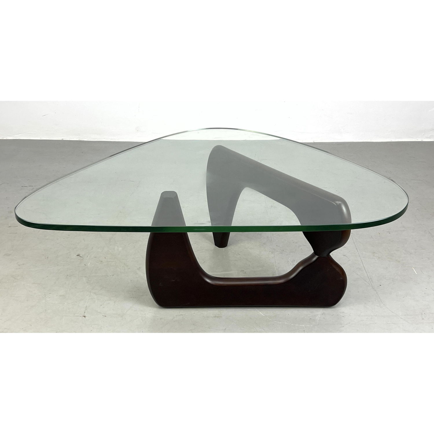 Appraisal: Noguchi style Coffee Table with Thick Glass Top Dimensions H