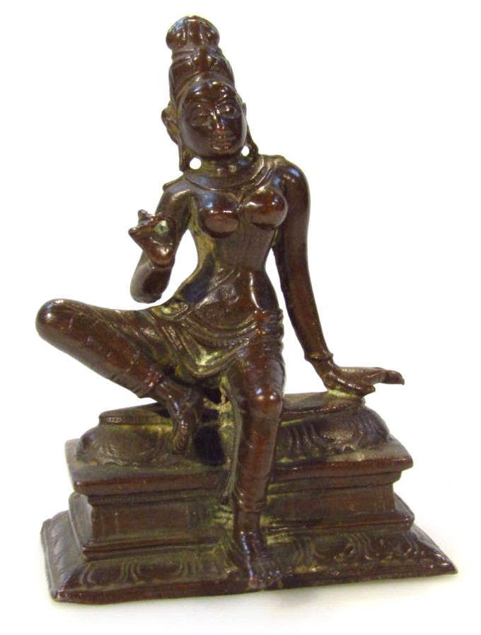 Appraisal: An Indian bronze figure of a Deity in seated pose