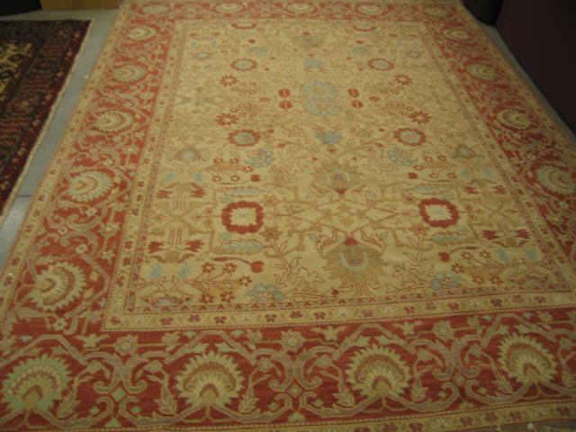 Appraisal: Oushak Handmade Room Size Rug flowering vine soft pastels '