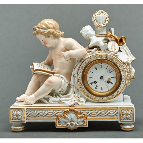 Appraisal: A Meissen clock case late th c the drum cased