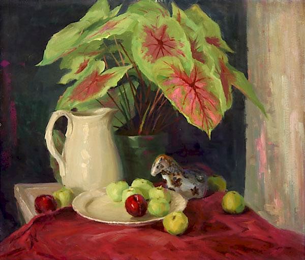 Appraisal: A PAIR OF FLORAL STILL LIFES BY ROD GOEBEL A