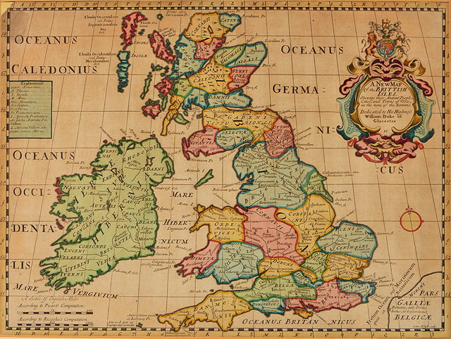 Appraisal: SUTTON NICHOLLS'A New Map of The Brittish Isles' hand-coloured engraving