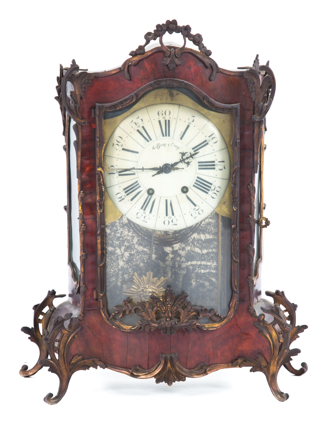 Appraisal: Rococo style mantle clock late th century gilt metal mounts