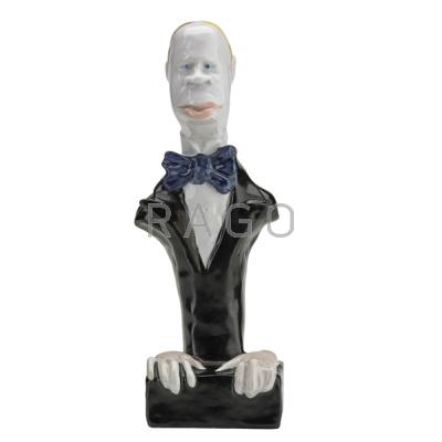 Appraisal: KUKRYNIKSY LENINGRAD LOMONOSOV PORCELAIN FACTORY Humorous glazed ceramic bust of