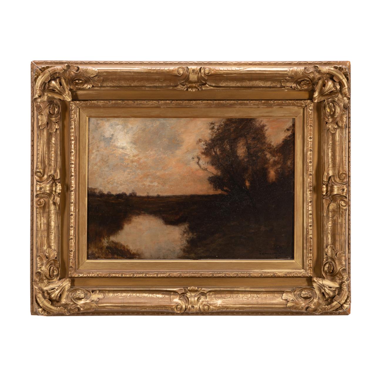 Appraisal: EDWARD B GAY MARSHY LANDSCAPE AT SUNSET OIL Edward B