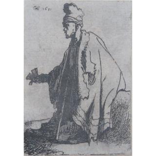 Appraisal: After Rembrandt van Rijn DUTCH - Etching Laid Down On