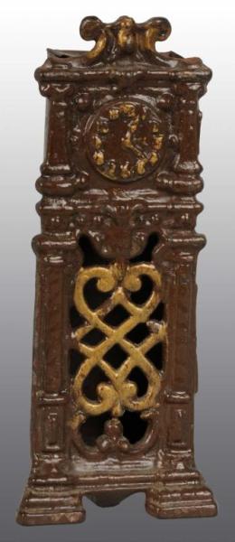 Appraisal: Cast Iron Hall Clock Still Bank Description Manufactured by Hubley