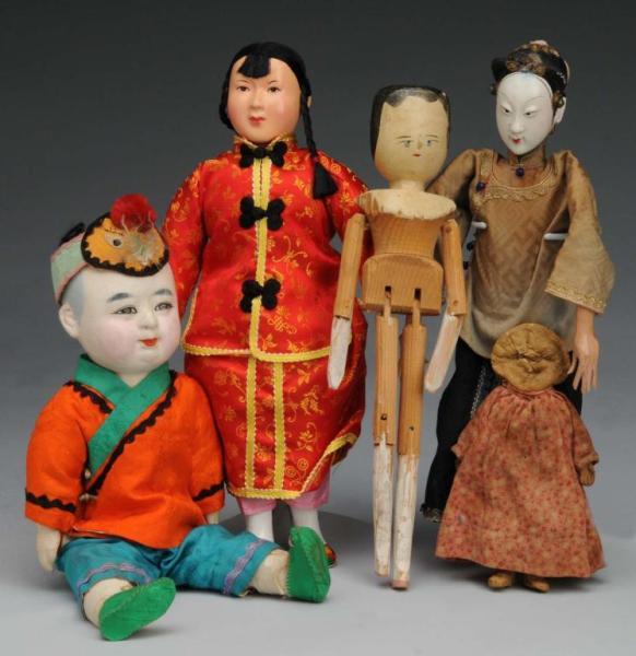 Appraisal: Lot of Assorted Dolls Description German Pegged-wood Ca Vintage Chinese