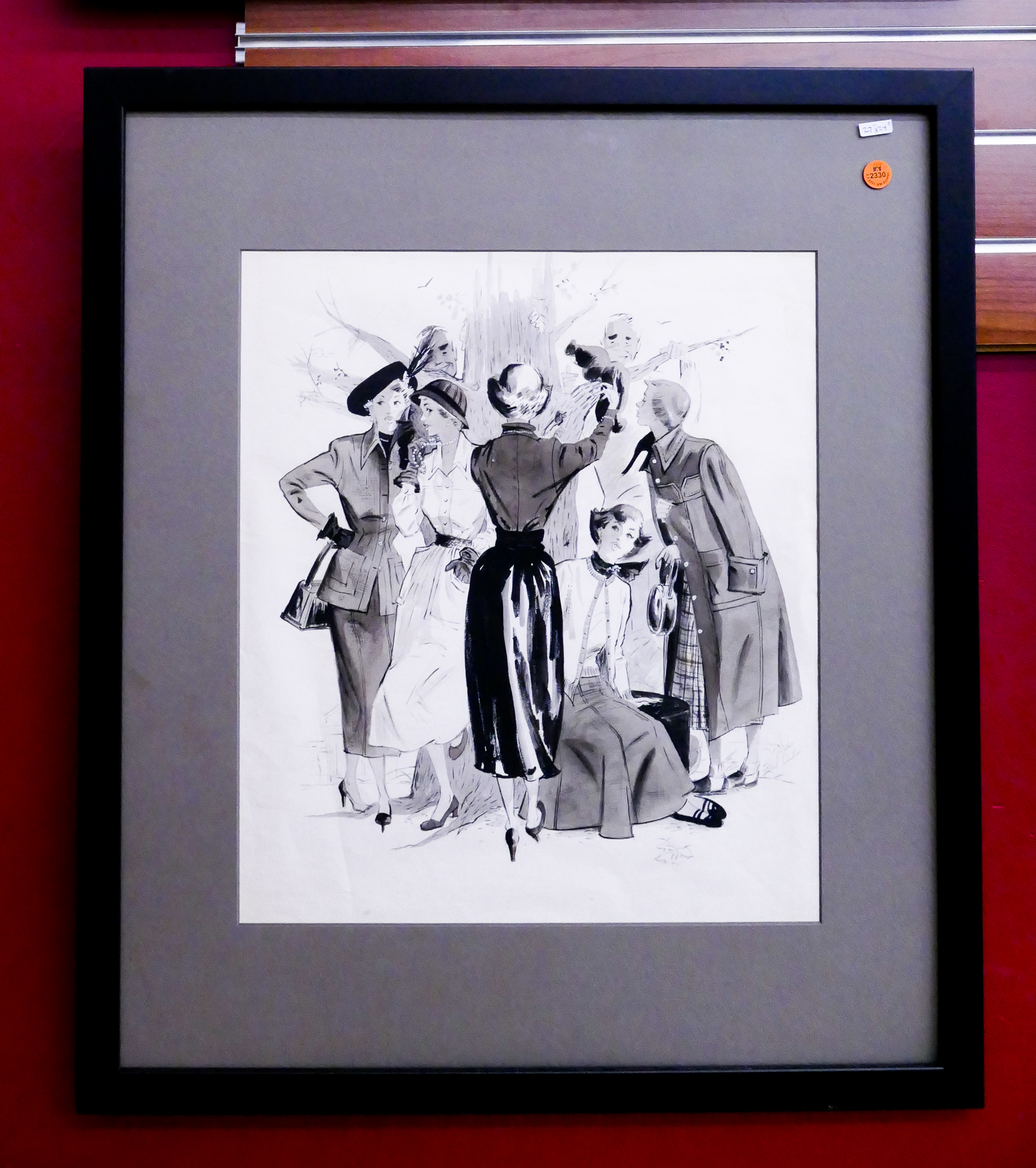 Appraisal: Harriet Hunter 's Woman's Magazine Illustration Art Watercolor Framed- x