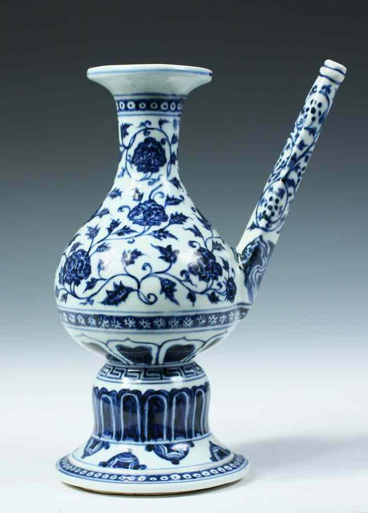 Appraisal: CHINESE PORCELAIN WINE EWER - Kangxi Period Blue White Porcelain