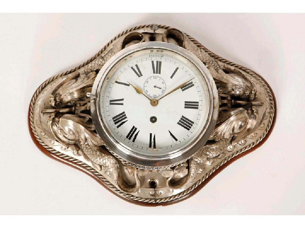 Appraisal: AN EDWARDIAN SHIP'S BULKHEAD TYPE TIMEPIECE with a white enamelled