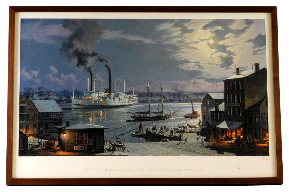 Appraisal: John Stobart American b limited edition print Hartford The City