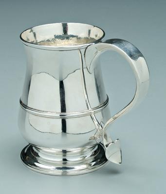 Appraisal: George III English silver mug baluster form with pedestal base