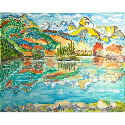 Appraisal: JOSEPH MEIERHANS American Swiss - Oil on canvas Campler Lake-Silvaplana