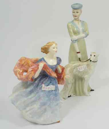 Appraisal: Royal Doulton Figures Morning Breeze Signed by Michael Doulton badly