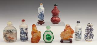 Appraisal: Group of Nine Chinese Snuff Bottles early th c Group