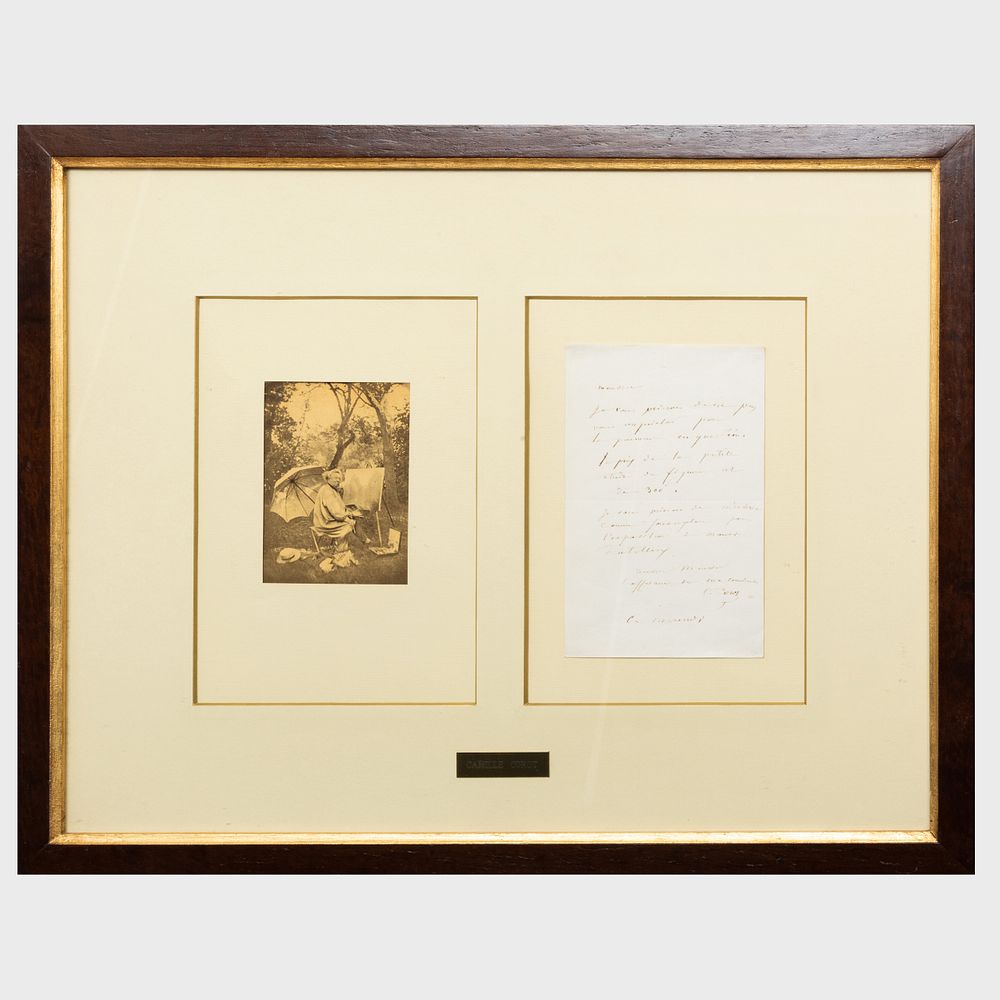 Appraisal: Camille Jean-Baptiste Corot - Autograph Letter Hand-written letter signed 'C