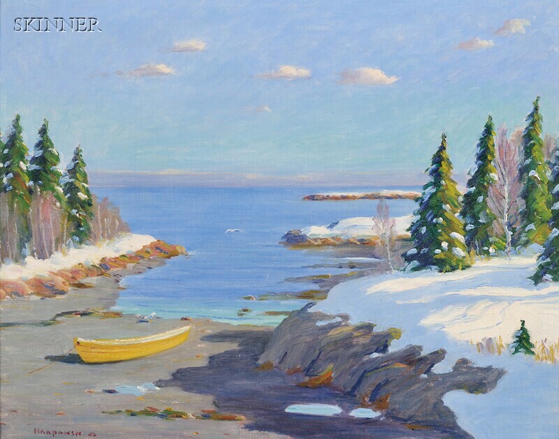 Appraisal: John Nichols Haapanen American - Maine Inlet in Winter Signed