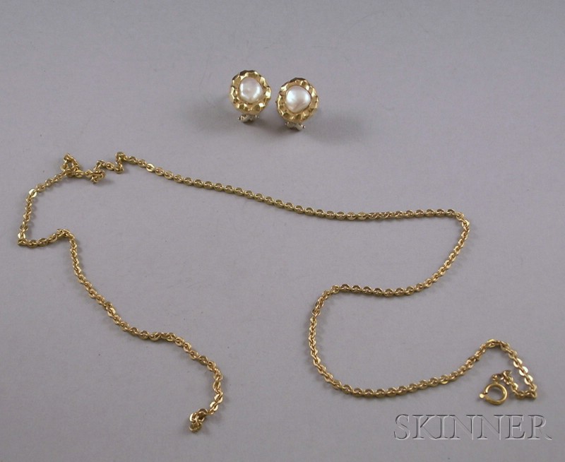 Appraisal: Pair of kt Gold and Baroque Pearl Earrings together with