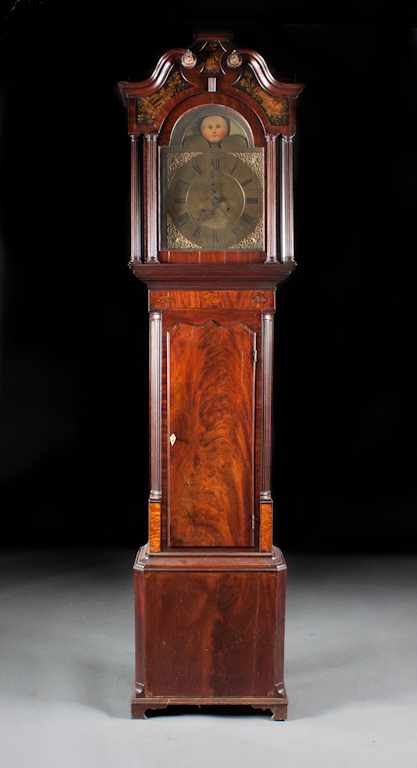 Appraisal: George III inlaid mahogany tall case clock John Giles Liverpool