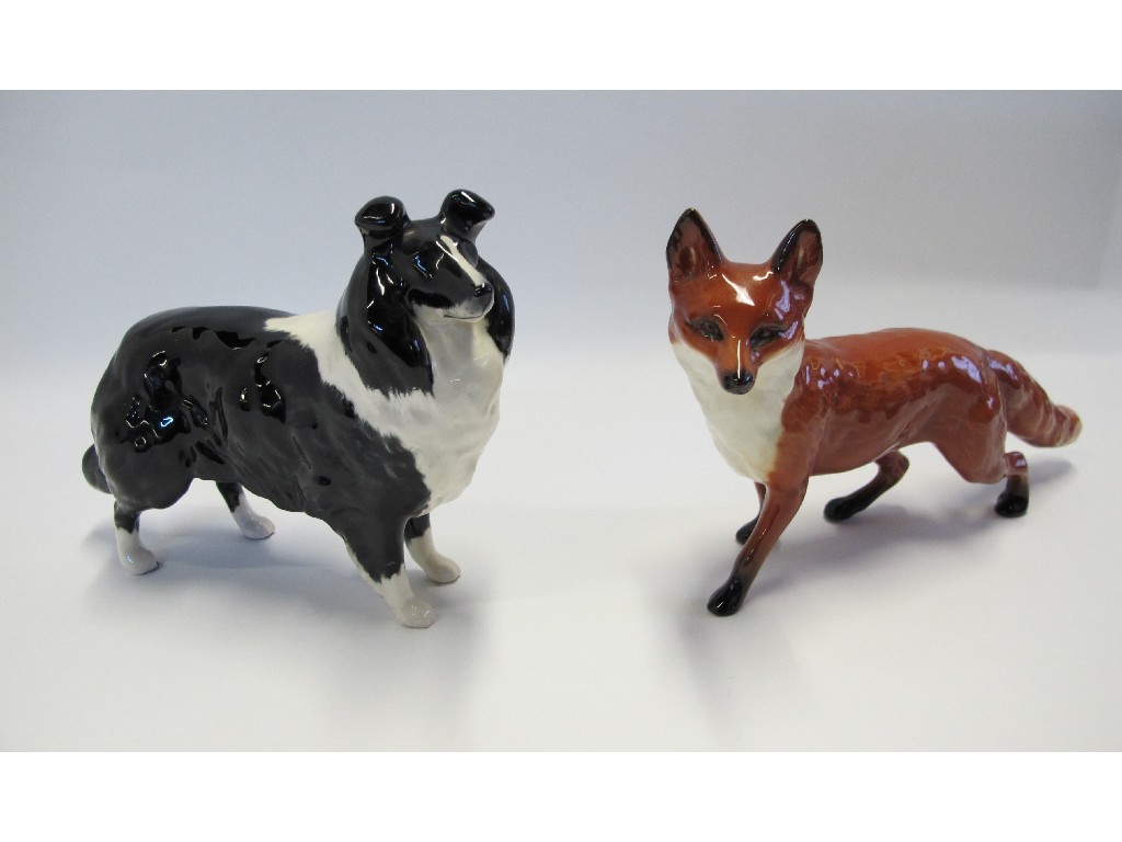 Appraisal: Two Beswick figures of a sheepdog and a fox