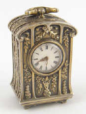 Appraisal: Boucheron A fine miniature silver gilt clock by Boucheron French