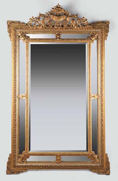 Appraisal: A Louis XVI-Style Giltwood Mirror late th c the frame