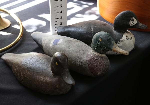 Appraisal: THREE BETTER WOOD DUCK DECOYSFactory made Mallard drake scaup and