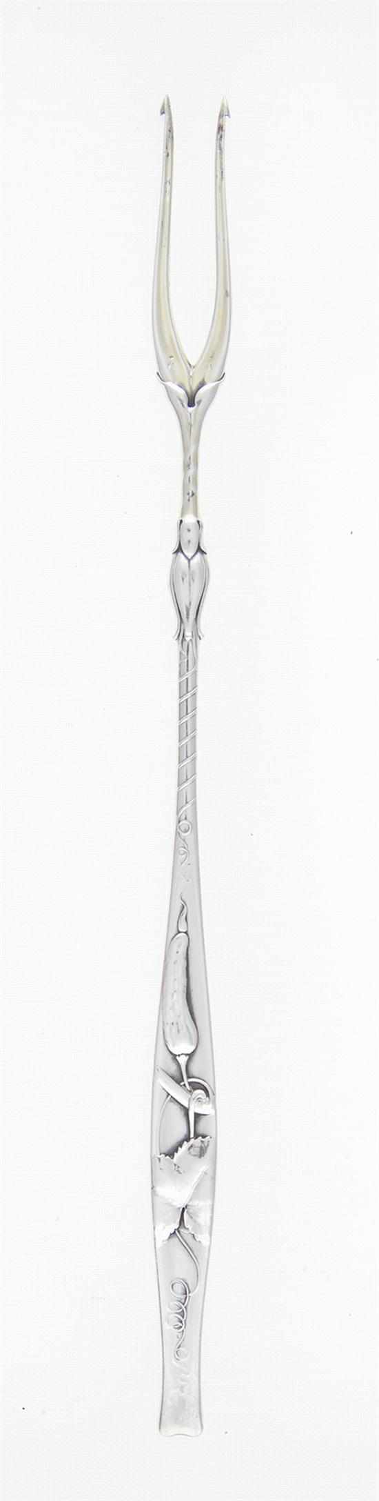 Appraisal: Whiting Pickle pattern sterling gherkin fork New York circa shaped