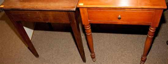 Appraisal: Federal maple one-drawer stand and a Federal mahogany side table