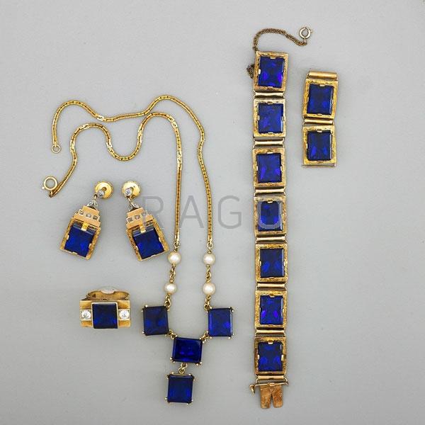 Appraisal: SUITE OF SYNTHETIC GEM AND K GOLD JEWELRY Condition Report