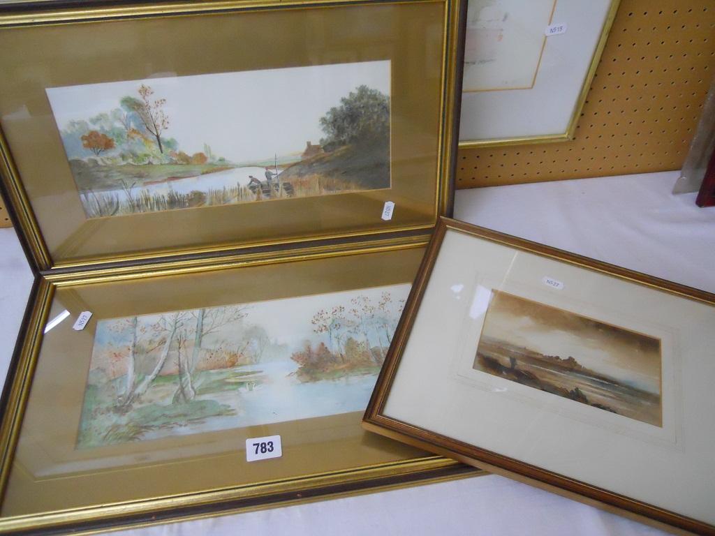 Appraisal: A pair of early th century watercolours of river scenes