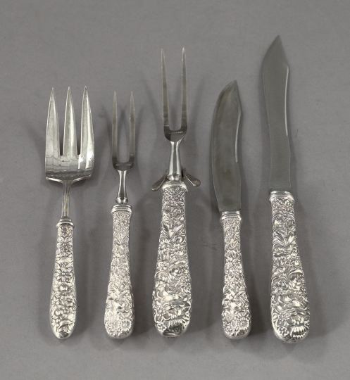 Appraisal: Five Pieces of Sterling Silver-Handled Serving Pieces by Kirk and