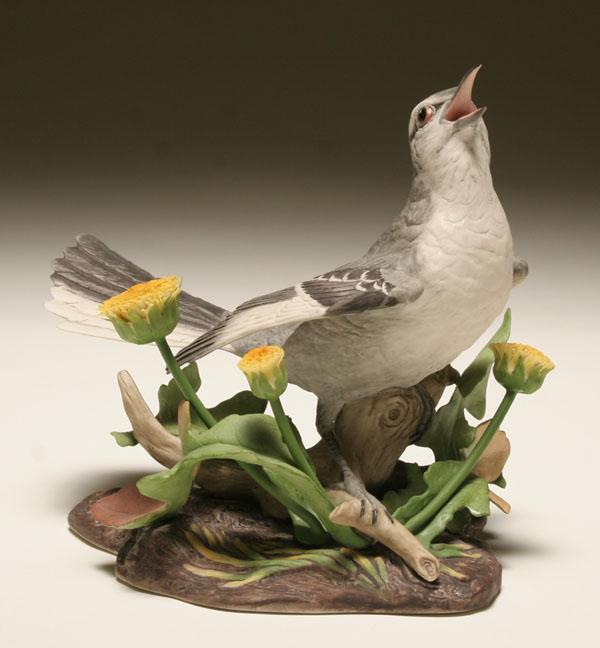 Appraisal: Boehm porcelain hand painted mockingbird with detailed foliage H x