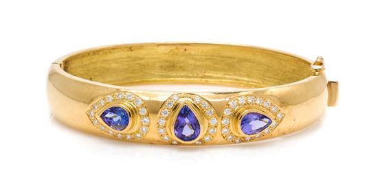 Appraisal: Sale Lot A An Karat Yellow Gold Tanzanite and Diamond